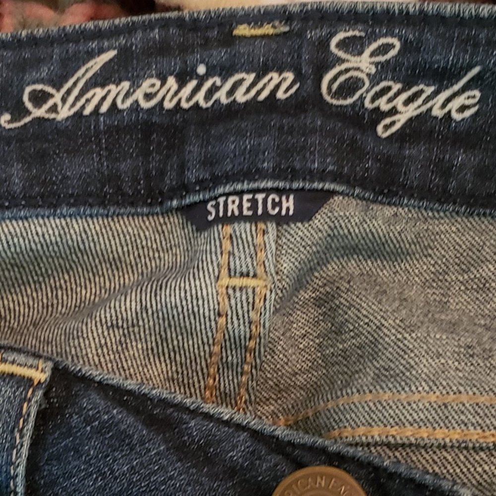 American Eagle (AE) Distress Stretch Hipster Bootcut Jeans - Picture 4 of 7